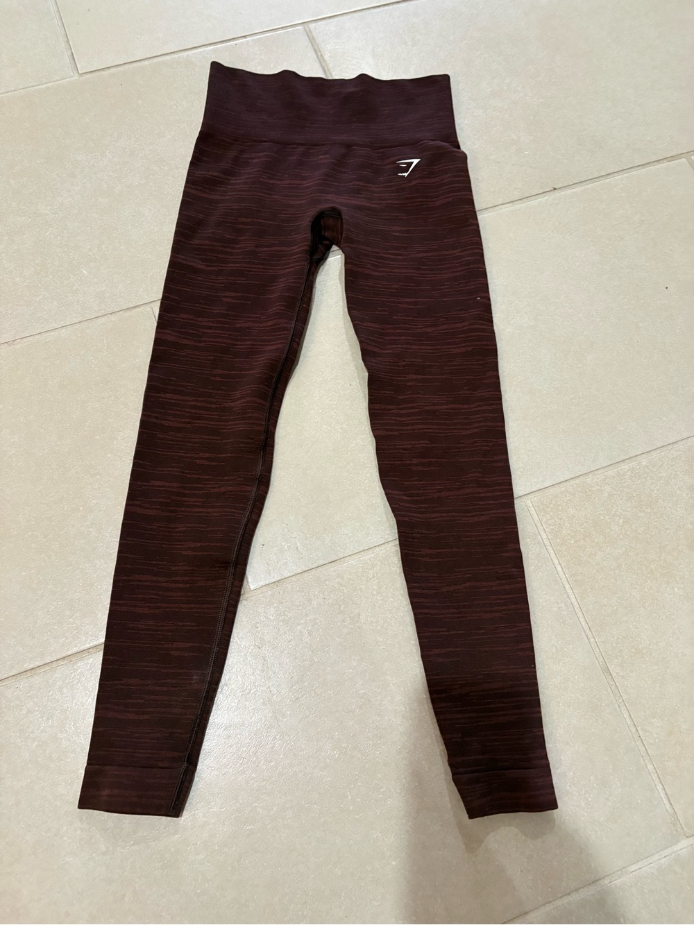 Gymshark Vital Seamless 2.0 Leggings - Rich Maroon Marl - Size XS Athleisure